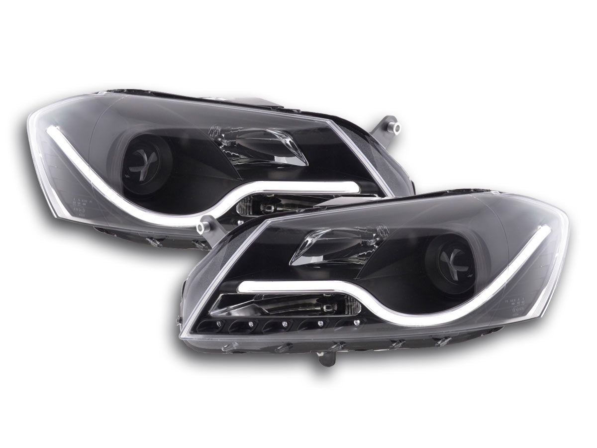 Scheinwerfer Set Daylight LED TFL-Optik VW Passat B7 3C 10- schwarz Scheinwerfer Set Daylight LED TFL-Optik VW Passat B7 3C 10- schwarz